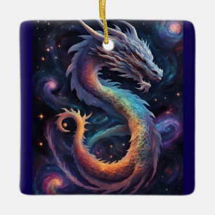 En Céramique ornement de dragon cosmique