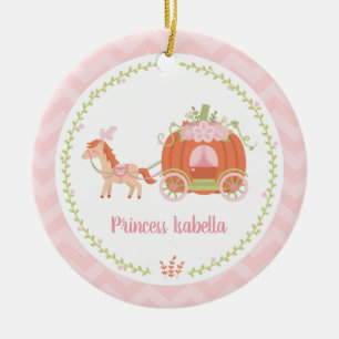 En Céramique Ornement de fille princesse élégant de carrosse de