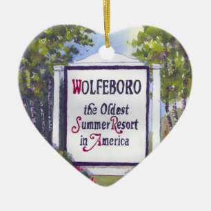 En Céramique Ornement de forme de coeur de Wolfeboro NH