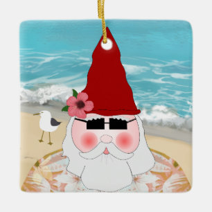 En Céramique Ornement de gnome de plage