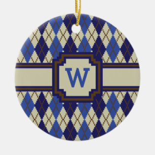 En Céramique Ornement de Jacquard de bleuet à scone