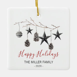 En Céramique Ornement de la branche élégante de Noël