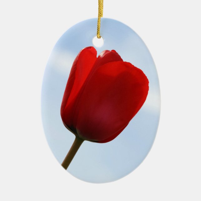 En Céramique Ornement de la Tulipe rouge (Devant)