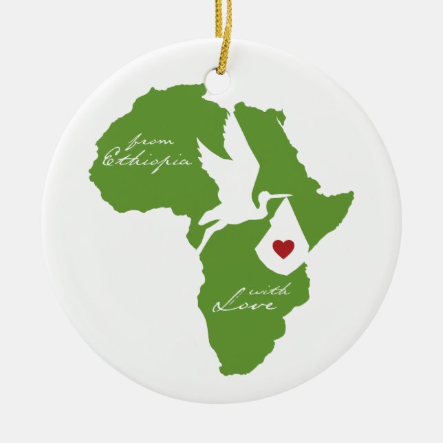 En Céramique Ornement de l'Ethiopie de cigogne d'adoption (Devant)