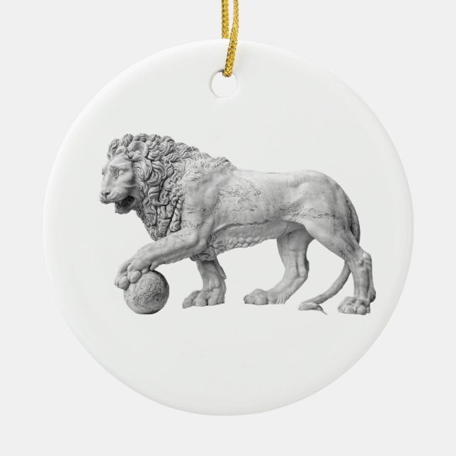 En Céramique Ornement de marbre de lion (Devant)