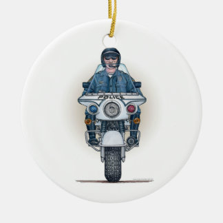 En Céramique Ornement de moto de police