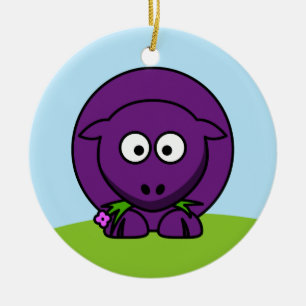 En Céramique Ornement de mouton pourpre