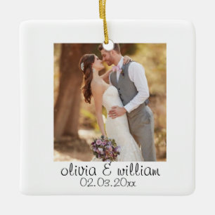 En Céramique Ornement de photo de couple personnalisé Cadeau