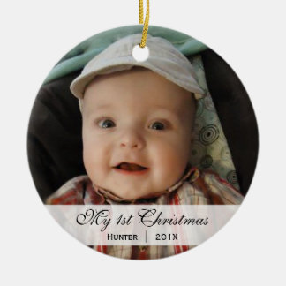 En Céramique Ornement de photo de Noël de | du bébé premier
