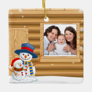 En Céramique Ornement de photo de Noël du bébé personnalisé