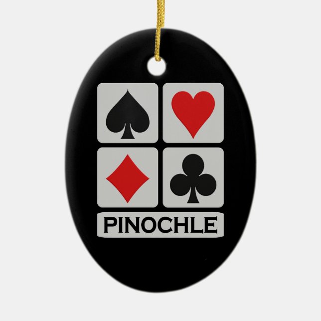 En Céramique Ornement de Pinochle (Devant)