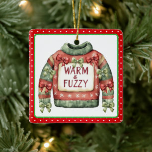 En Céramique Ornement de prix du Pull de Noël Laid - Recto-Vers