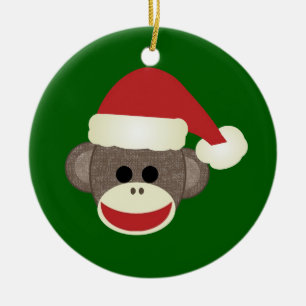 En Céramique Ornement de singe de Père Noël