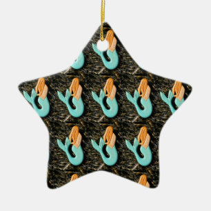 En Céramique ornement de sirène bleu