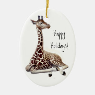 En Céramique Ornement de vacances de girafe de bébé