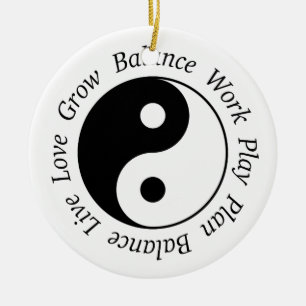 En Céramique Ornement de Yin Yang d'équilibre