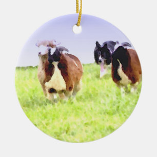 En Céramique Ornement des moutons et des collians frontaliers