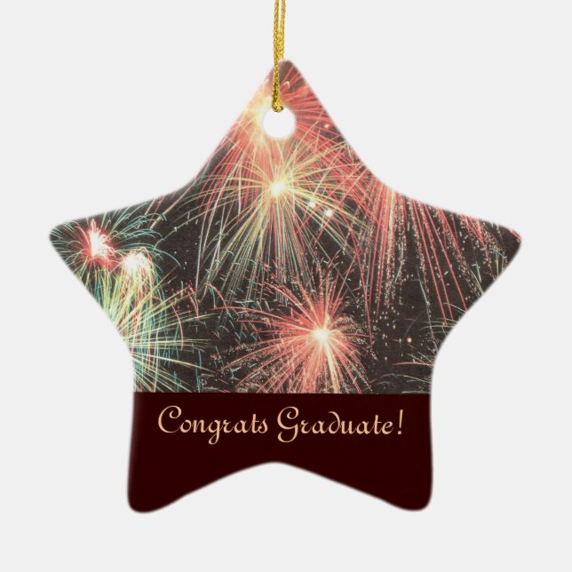 En Céramique Ornement d'étoile de diplômé de Congrats (Devant)