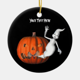 En Céramique Ornement d'Halloween Citrouille Ghost mignon