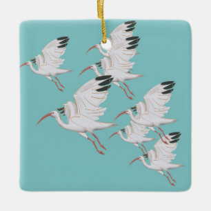 En Céramique Ornement d'oiseaux Ibis