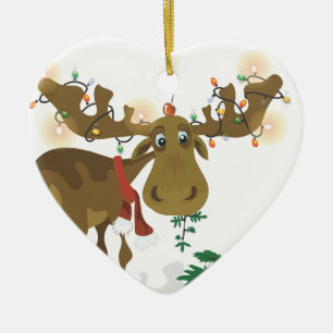 En Céramique Ornement d'orignal de Noël
