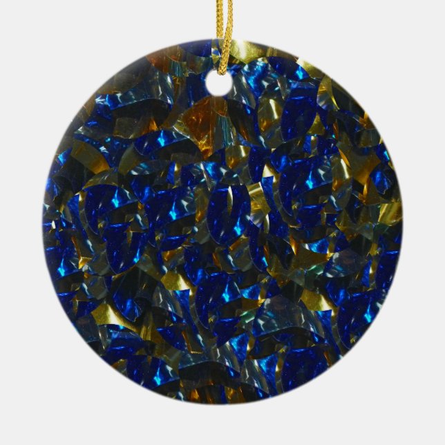 En Céramique Ornement du cercle bleu doré (Devant)