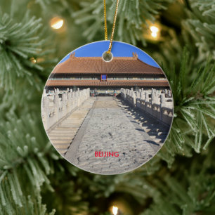 En Céramique Ornement du cercle de Noël Pittoresque de Pékin