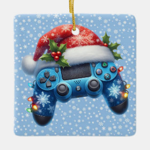 En Céramique Ornement du contrôleur de jeu de Santa Hat
