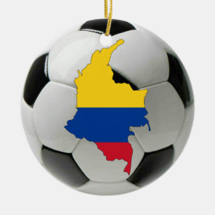 En Céramique Ornement du football du football de la Colombie