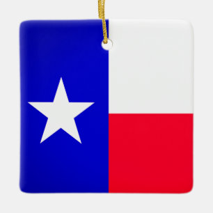 En Céramique Ornement du Texas Flag et Bluebonnets