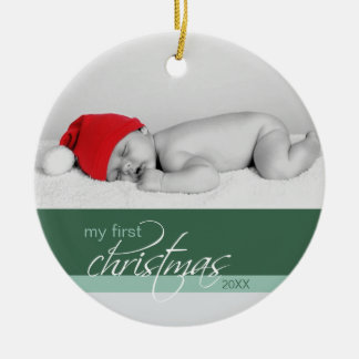 En Céramique Ornement fait sur commande de ęr Noël du bébé