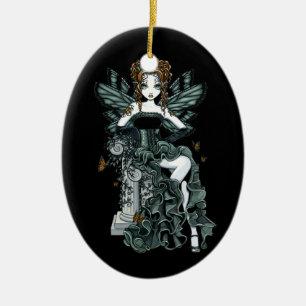 En Céramique Ornement gothique de fée de papillon de couture d