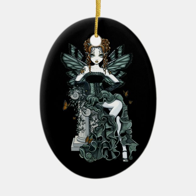 En Céramique Ornement gothique de fée de papillon de couture de (Devant)