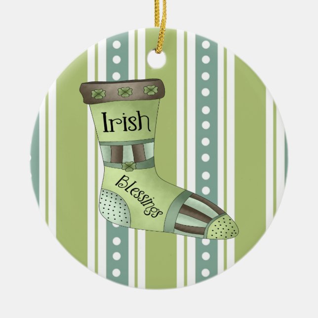 En Céramique Ornement irlandais de Noël de bénédictions (Devant)
