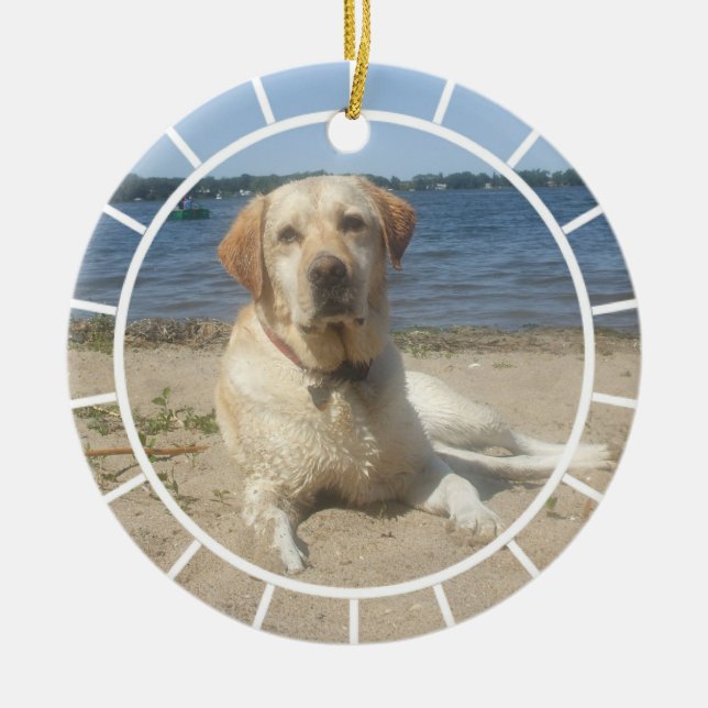 En Céramique Ornement jaune de labrador retriever (Devant)