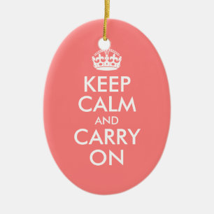 En Céramique Ornement « Keep Calm and Carry On »