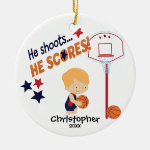 En Céramique Ornement mignon de Noël de sport de joueur de