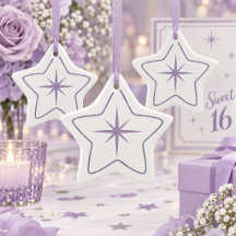 Ornement minimaliste étoile et bordure violette su