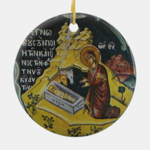 En Céramique Ornement orthodoxe de Noël d'icône de nativité