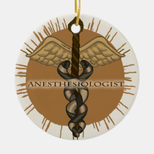 En Céramique Ornement ovale caducée d'anesthésiste