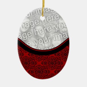 En Céramique Ornement ovale Damas de vacances sophistiqué