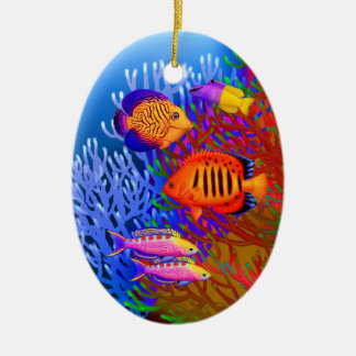 En Céramique Ornement Pacifique coloré de poissons de récif