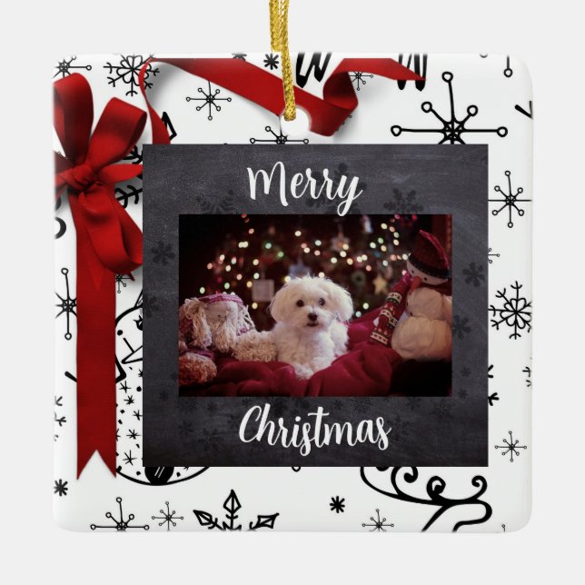 En Céramique Ornement personnalisé de Noël animal de compagnie  (Devant)