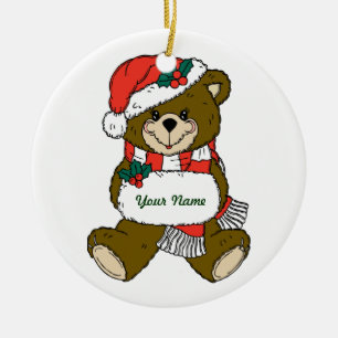 En Céramique Ornement personnalisé de Noël d'ours de nounours