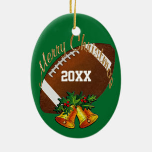 En Céramique Ornement personnalisé de Noël du football VOTRE