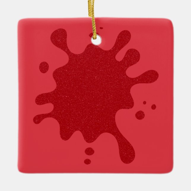 En Céramique Ornement personnalisé éclaboussure rouge tomate (Devant)