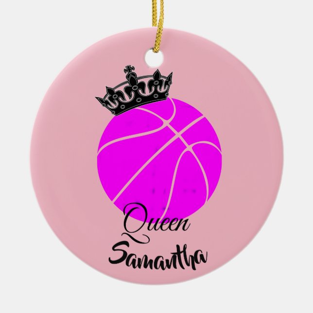 En Céramique Ornement personnalisé par reine de basket-ball (Devant)