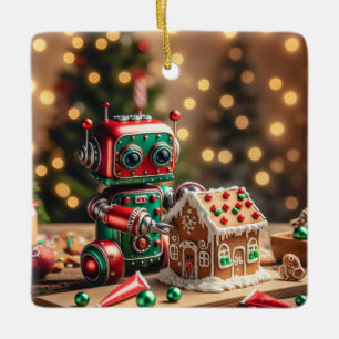 En Céramique Ornement robot de Noël