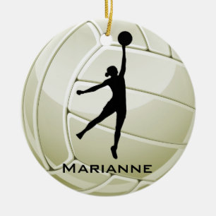 En Céramique Ornement rond de conception de volleyball