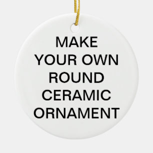 En Céramique Ornement rond fait sur commande d'arbre de Noël d